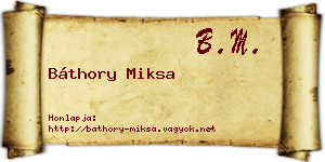 Báthory Miksa névjegykártya