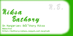 miksa bathory business card